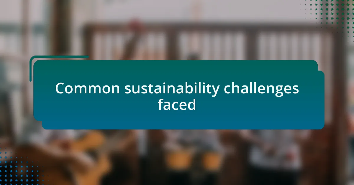 Common sustainability challenges faced